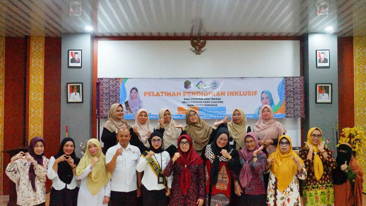 PENGGERAK : Peserta dari berbagai lembaga Pendidikan Anak Usia Dini (PAUD) se-Kabupaten Nunukan usai mengikuti Pelatihan Pendidikan Inklusif. PEMKAB NUNUKAN