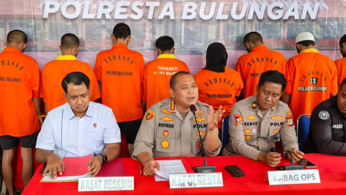 BERIKAN KETERANGAN : Kapolresta Bulungan, Kombes Pol Rofikoh Yunianto memberikan keterangan dalam pengungkapan kasus di Mapolresta Bulungan, Senin (7/9).