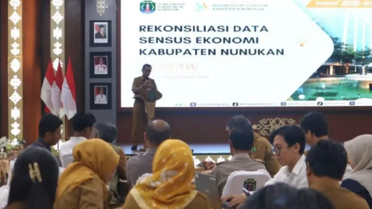 KUALITAS DATA : Pj. Sekda Nunukan Raden Iwan Kurniawan saat memberikan arahan dalam Rekonsiliasi Sensus Ekonomi Tahun 2026.