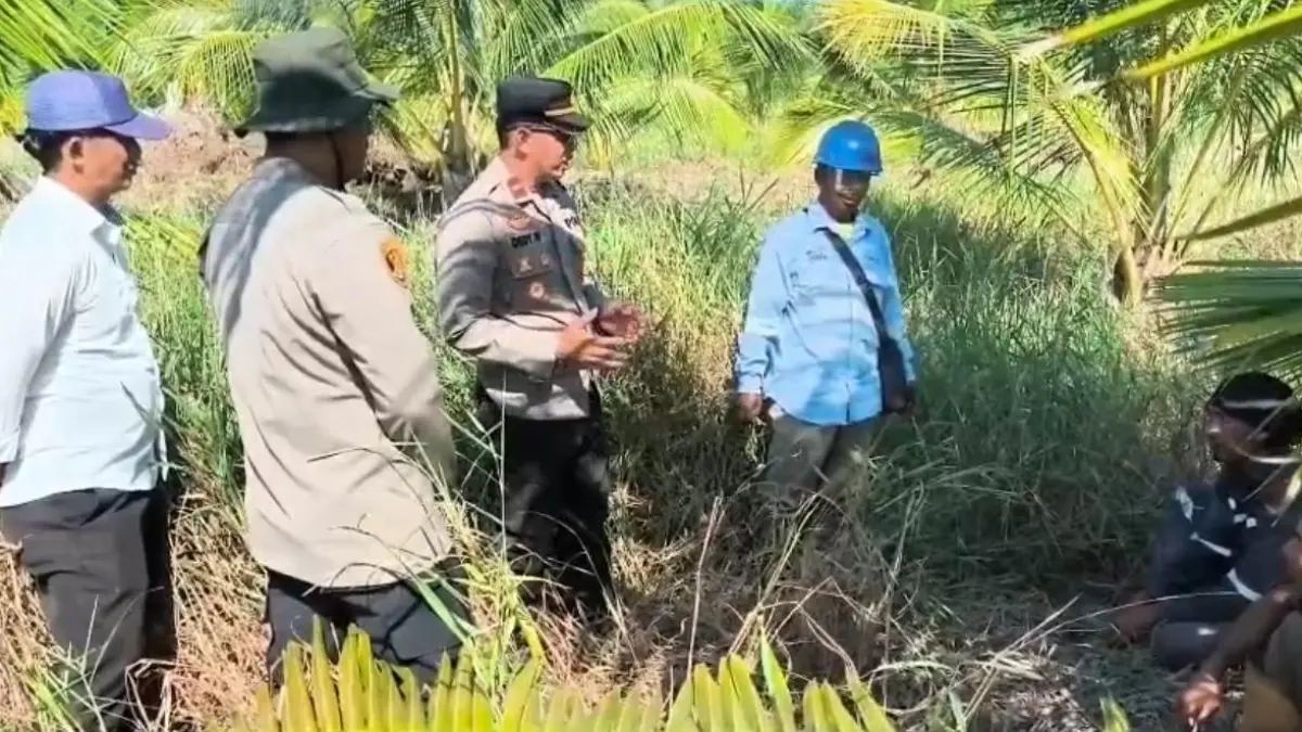 PATROLI : Jajaran Polsek Tanah Lia melakukan patroli di kawasan hutan dan perkebunan di Kecamatan Tana Lia, Rabu (16/9).