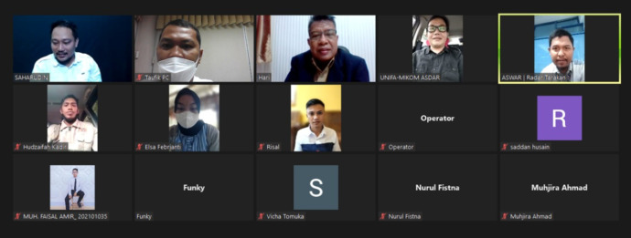 VIRTUAL: Seminar mahasiswa pascasarjana Universitas Fajar Makassar membahas dilema produk hukum di Indonesia, Senin (21/3).