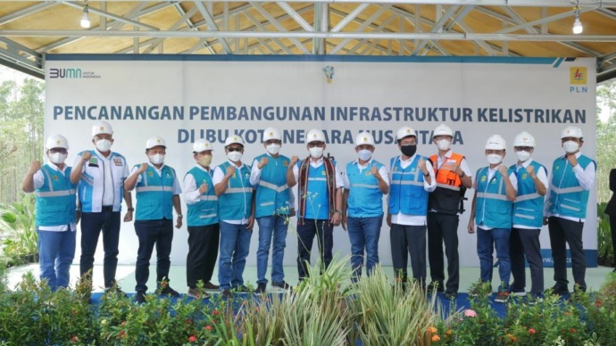 OPTIMISTIS: Pencanganan pembangunan infrastruktur kelistrikan IKN di titik nol nusantara, Jumat (3/6). (IST)