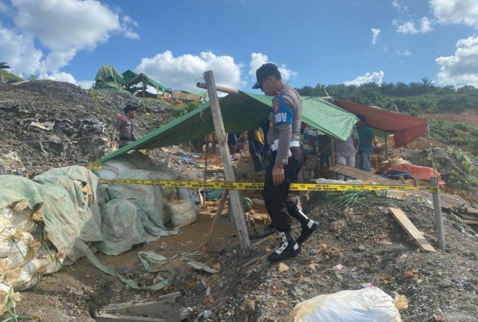 IST MENINGGAL: Lokasi penambangan emas ilegal di Sekatak yang menelan korban jiwa hari ini (15/11).