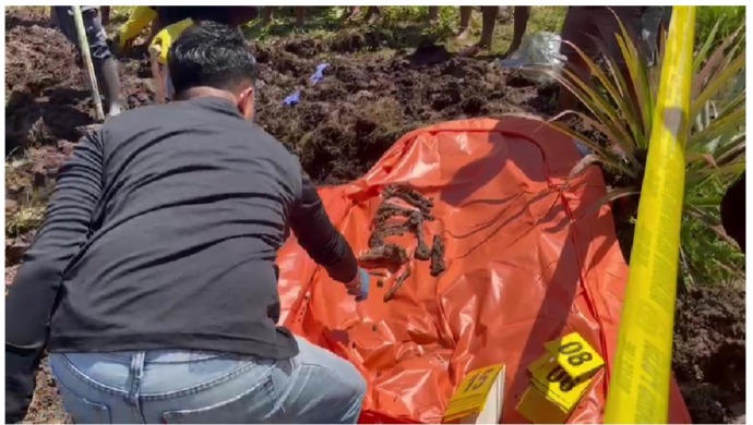 Doc : Resmob Polres Tarakan  tampak tulang belulang jasad korban yang berhasil ditemukan Tim Polres Tarakan