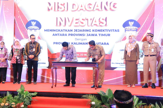 PELUANG INVESTASI: Penandatanganan MoU antar Pemprov Kaltara dan Jatim terkait