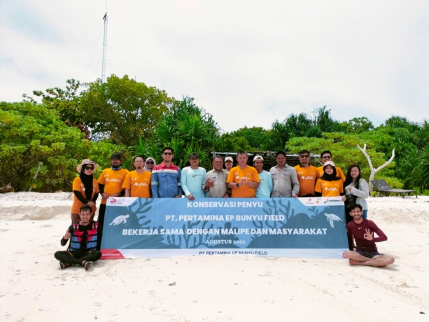 ISTIMEWA DILINDUNGI: PEP Bunyu Field saat belajar untuk konservasi penyu di Pulau Balembangan, Berau, Kaltim.