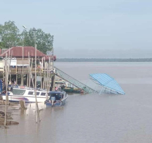 FALITAS: Pelabuhan Desa Sesayap, Kecamatan Sesayap Hilir yang mengalami kerusakan baru- baru ini akan direhab.