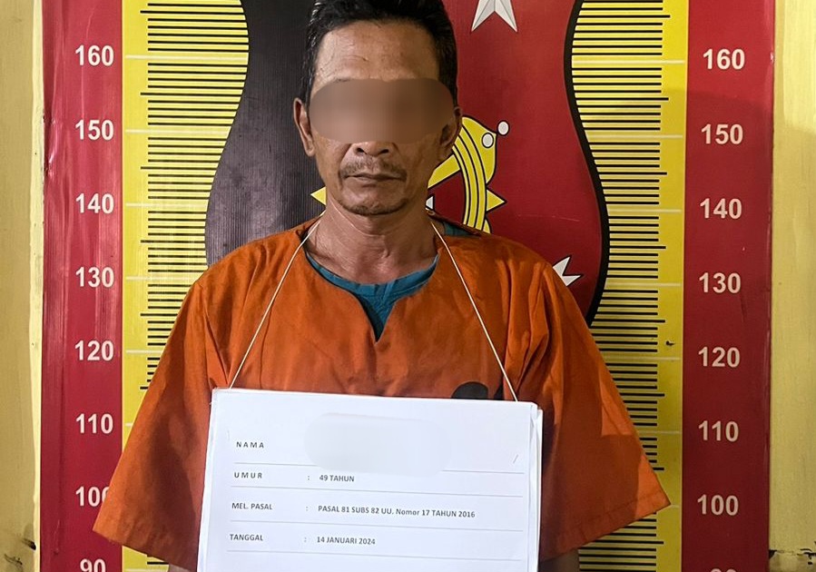 RL (49), pelaku cabul setelah diamankan Polres Kota Padangsidimpuan. (Ist)