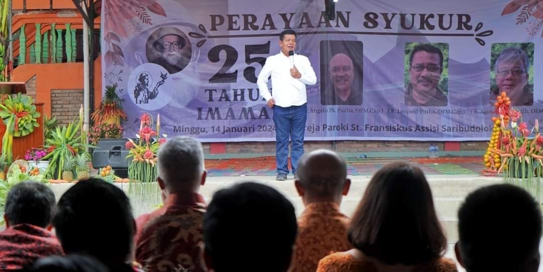 SYUKURAN:  Syukuran 25 Tahun Imamat Paroki Fransiskus Saribudolok.