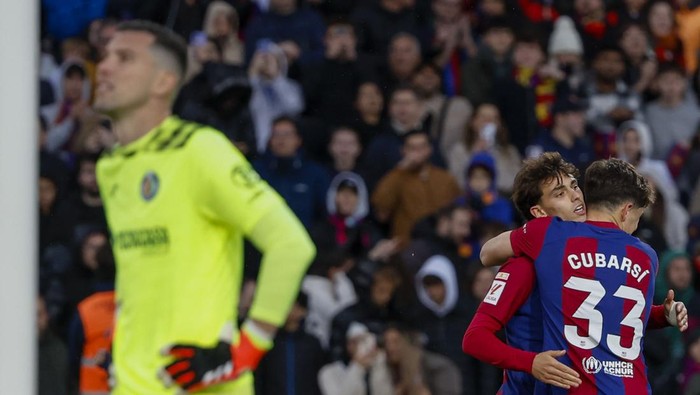 Laga Barcelona vs Getafe dilangsungkan di Stadion Montjuic pada Sabtu (24/2/2024).