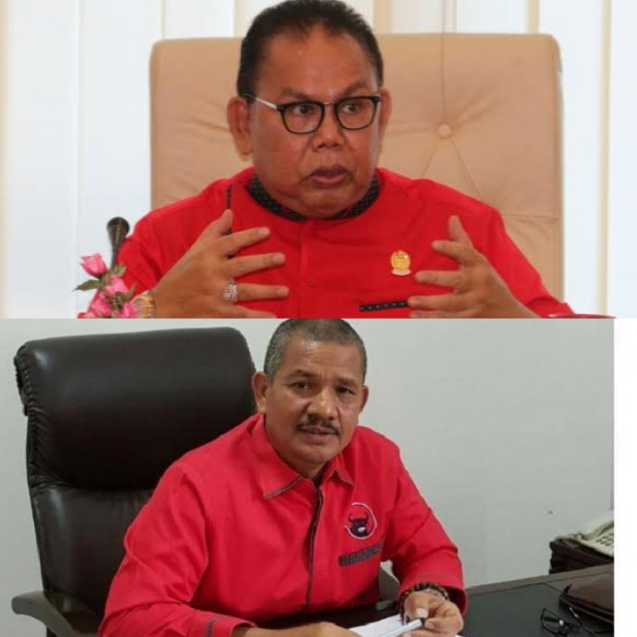 Sutarto (slide bawah) ditunjuk Megawati Soekarnoputri menggantikan posisi Baskami Ginting sebagai Ketua DPRD Sumut.