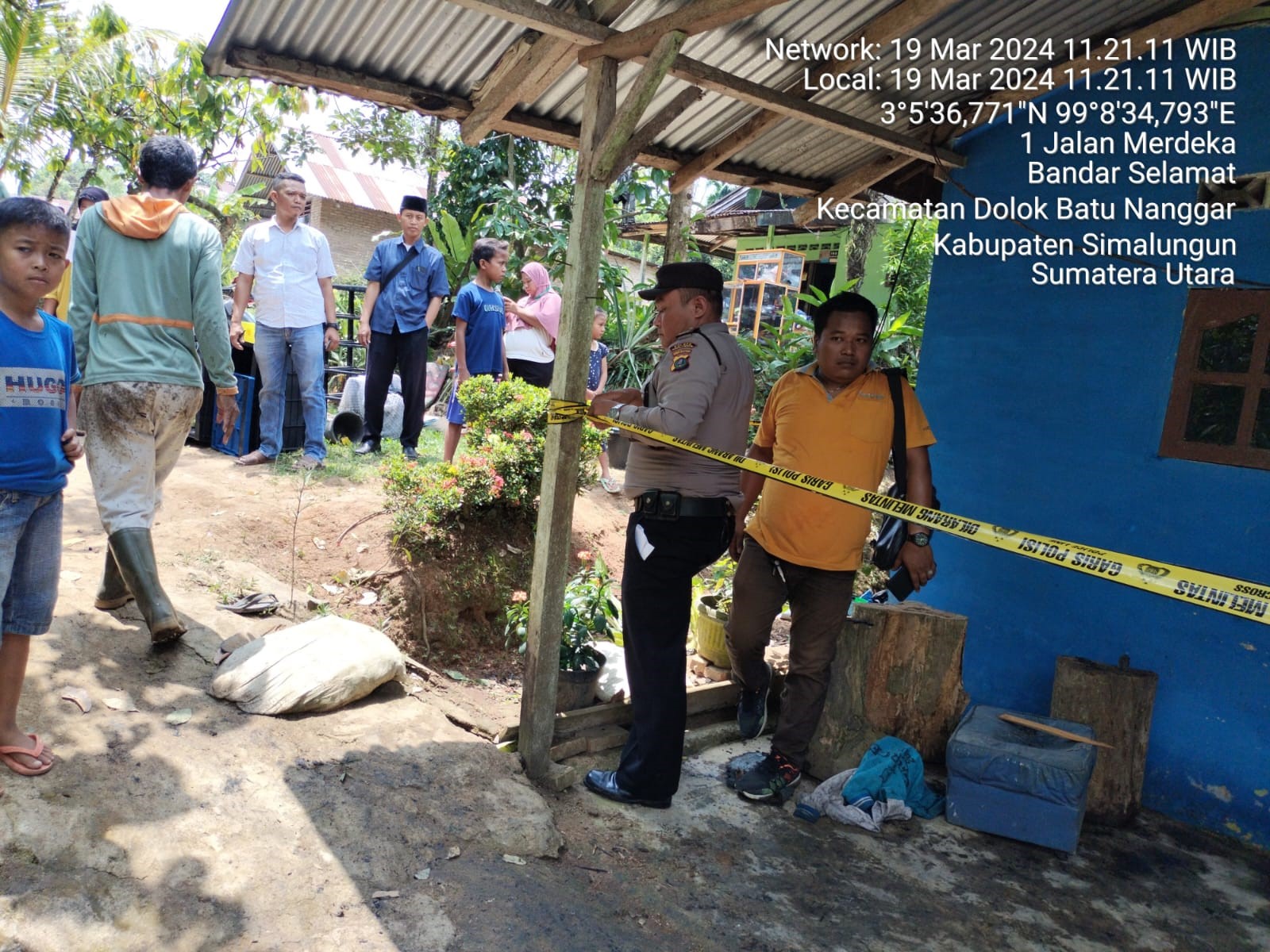 Rumah karyawan PT Bridgestone yang terbakar.