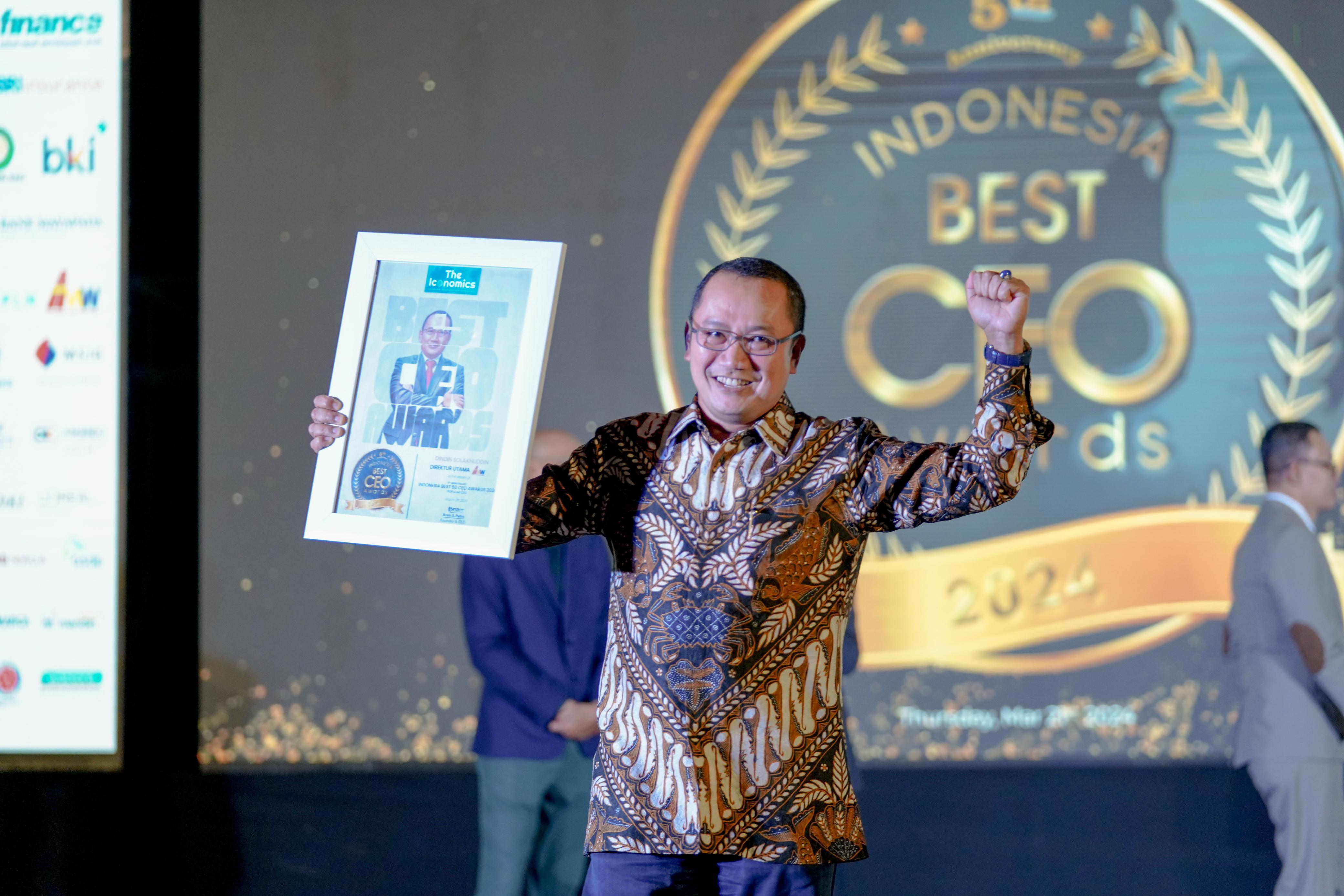 Direktur Utama PT Hutama Marga Waskita, Dindin Solakhuddin dinobatkan sebagai Indonesia Most Popular CEO 2024 dari The Iconomics dalam ajang Indonesia Best CEO Awards 2024.