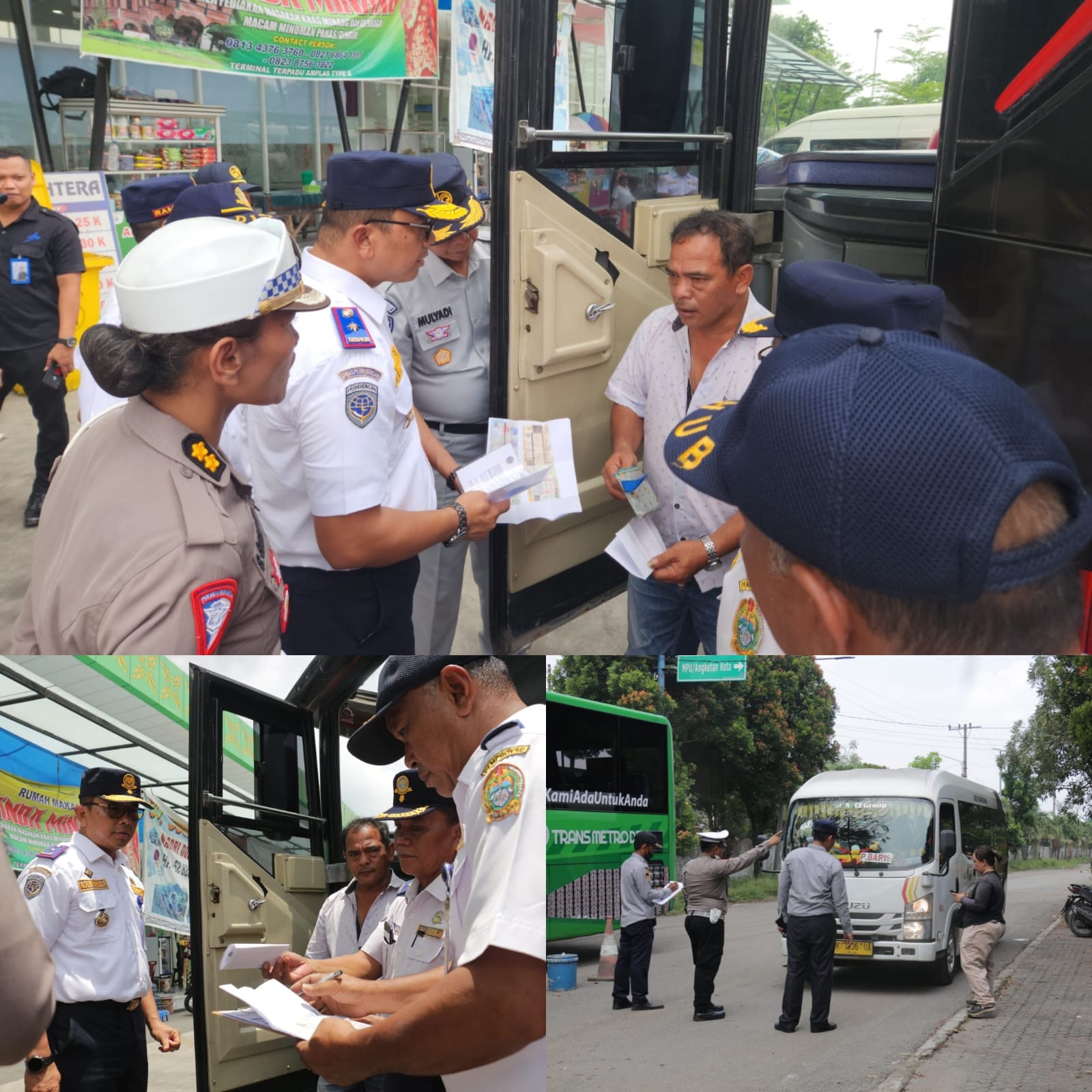Kepala Dinas Perhubungan Sumut, Dr Agustinus Panjaitan memimpin ramp check bersama stakeholder terkait di Terminal Pinang Baris, Medan. Ist