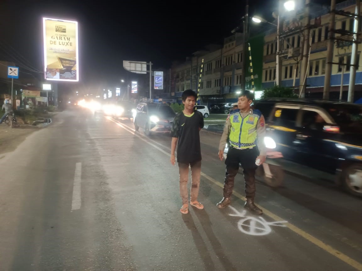 Lokasi tabrakan di Jalan Medan, tepatnya di depan Bioskop Cinepolis Pematangsiantar.