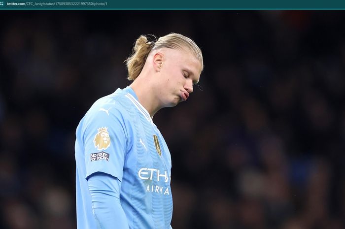Manchester City tanpa diperkuat Erling Haaland saat bertandang ke Brighton & Hove Albion.