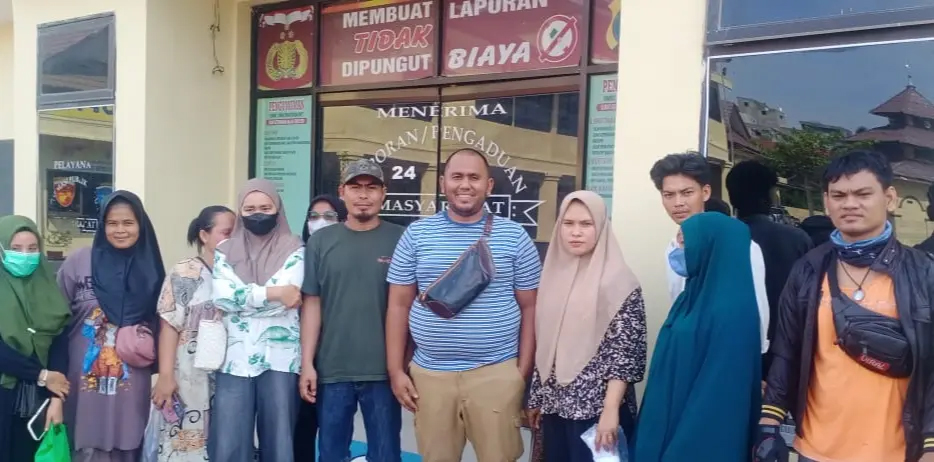 Para korban arisan bodong di Tanjungbalai.