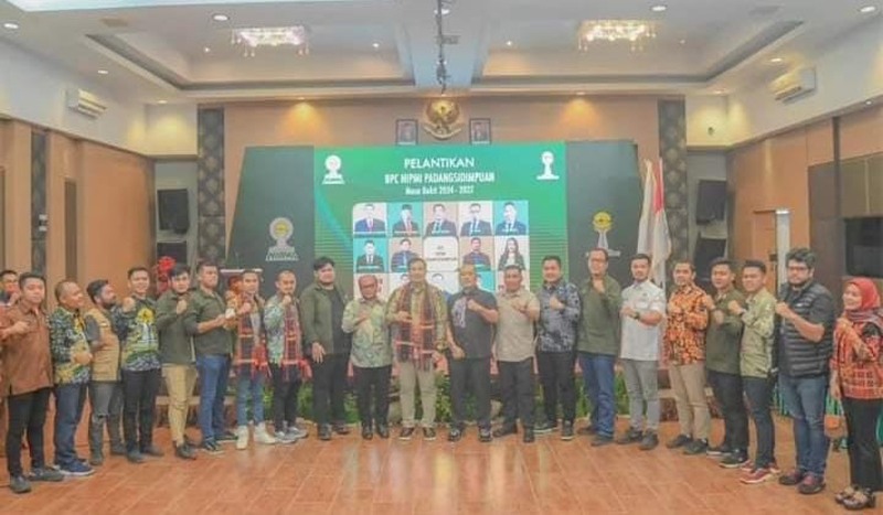 Pj Walkot Psp Letnan Dalimunthe Hadiri Pelantikan BPC HIPMI Sumut Kota Psp periode 2024-2029 di Emeral Hall Hotel Mega Permata.