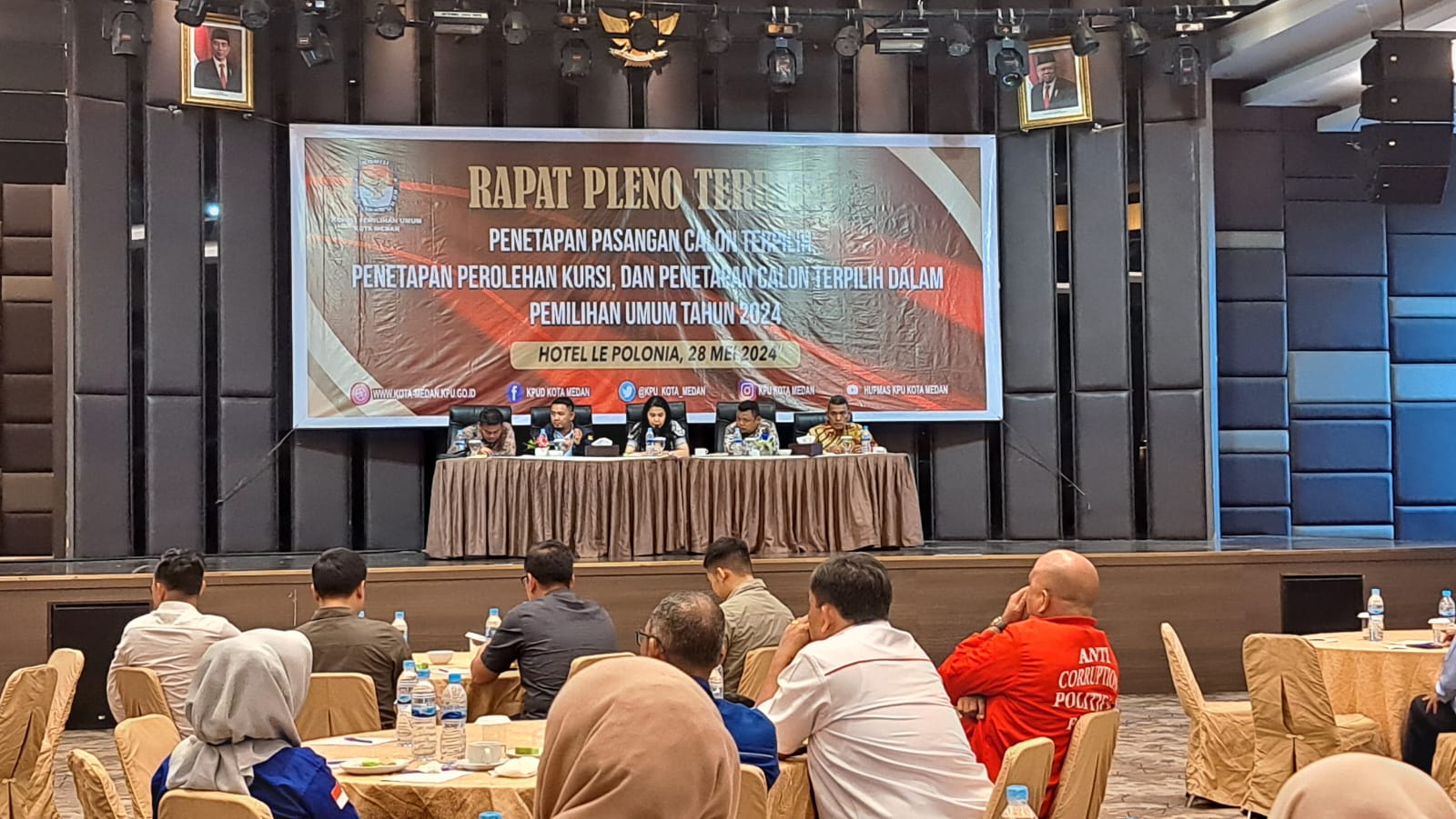 Suasana rapat pleno terbuka penetapan calon terpilih anggota DPRD Kota Medan oleh KPU Medan, Selasa 28 Mei 2024. Ist