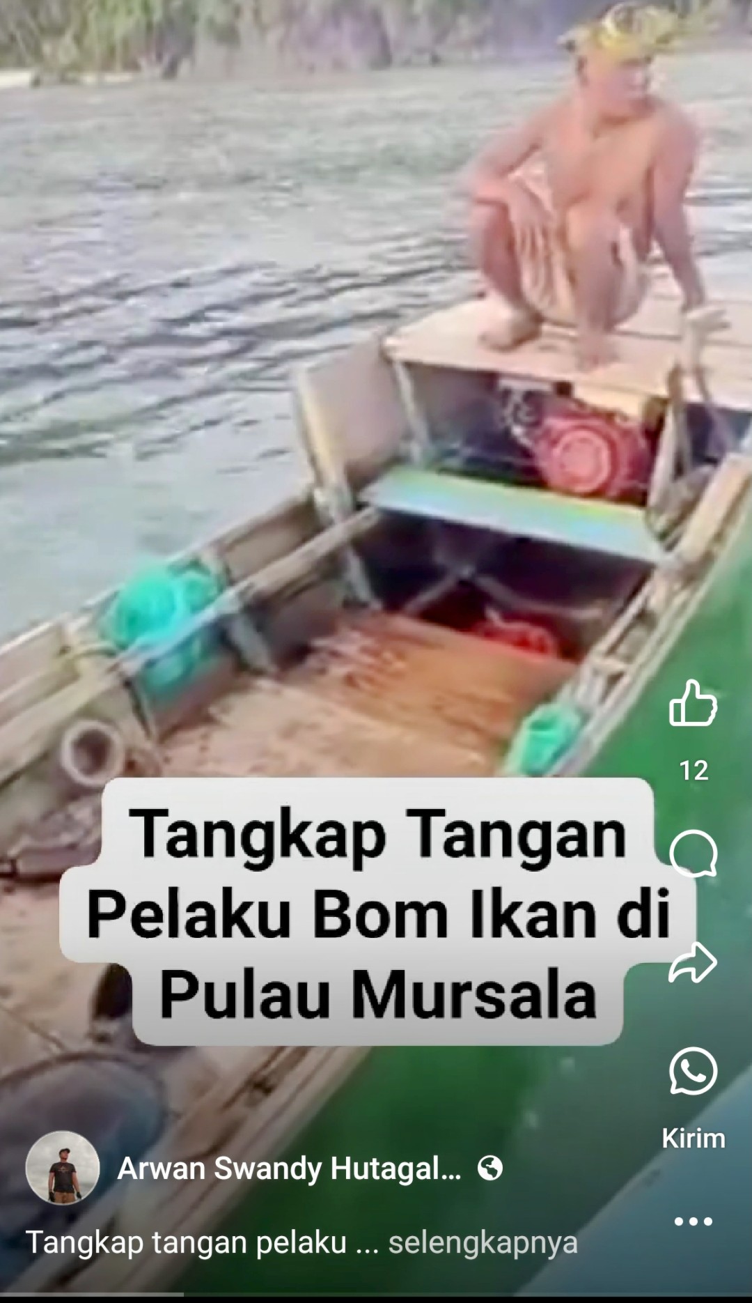 Tangkapan layar video viral yang diposting oleh pemilik akun Facebook Arwan Swandy Hutagalung.