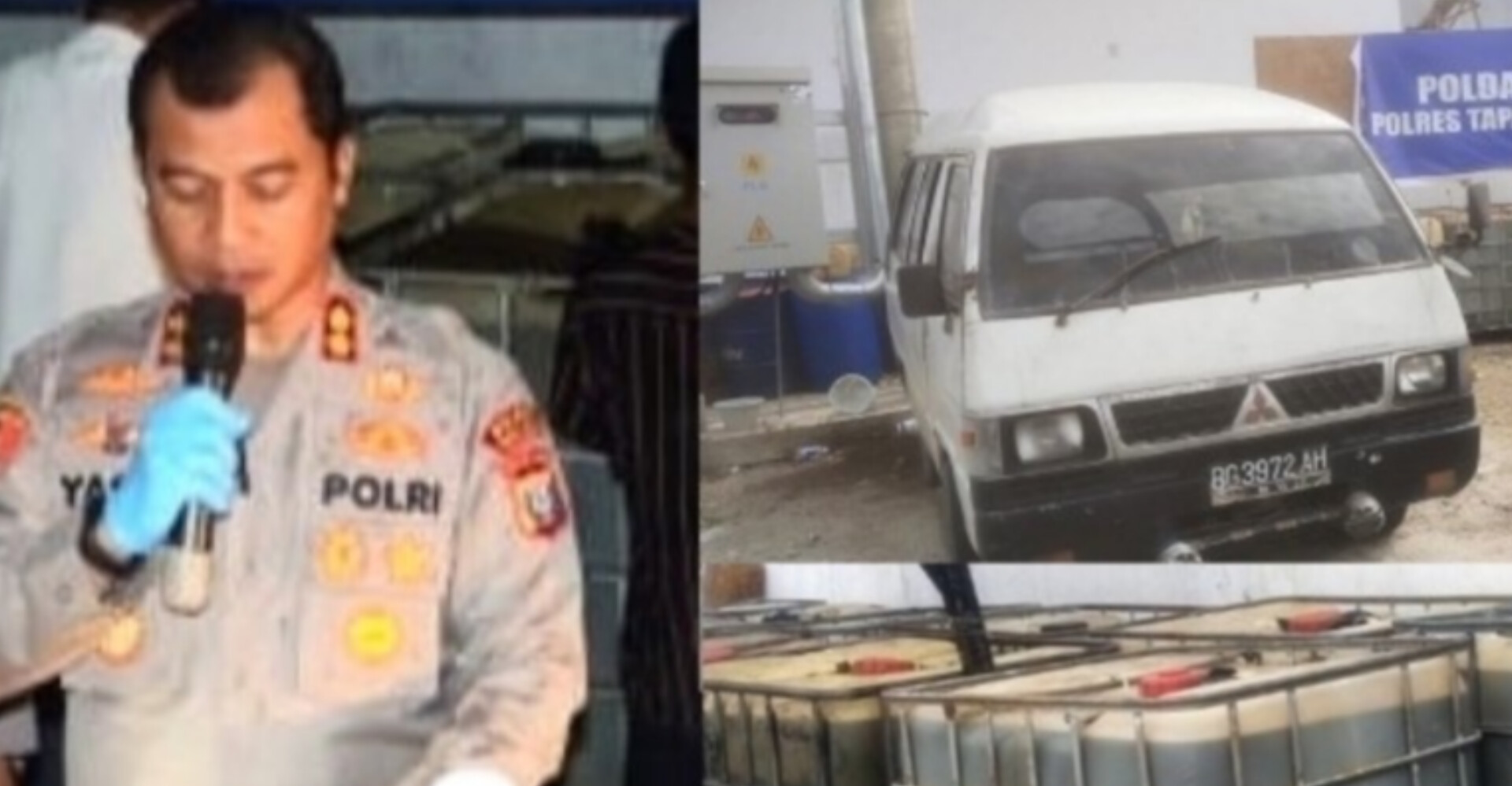 Kapolres Tapsel dan barang bukti yang diamankan.