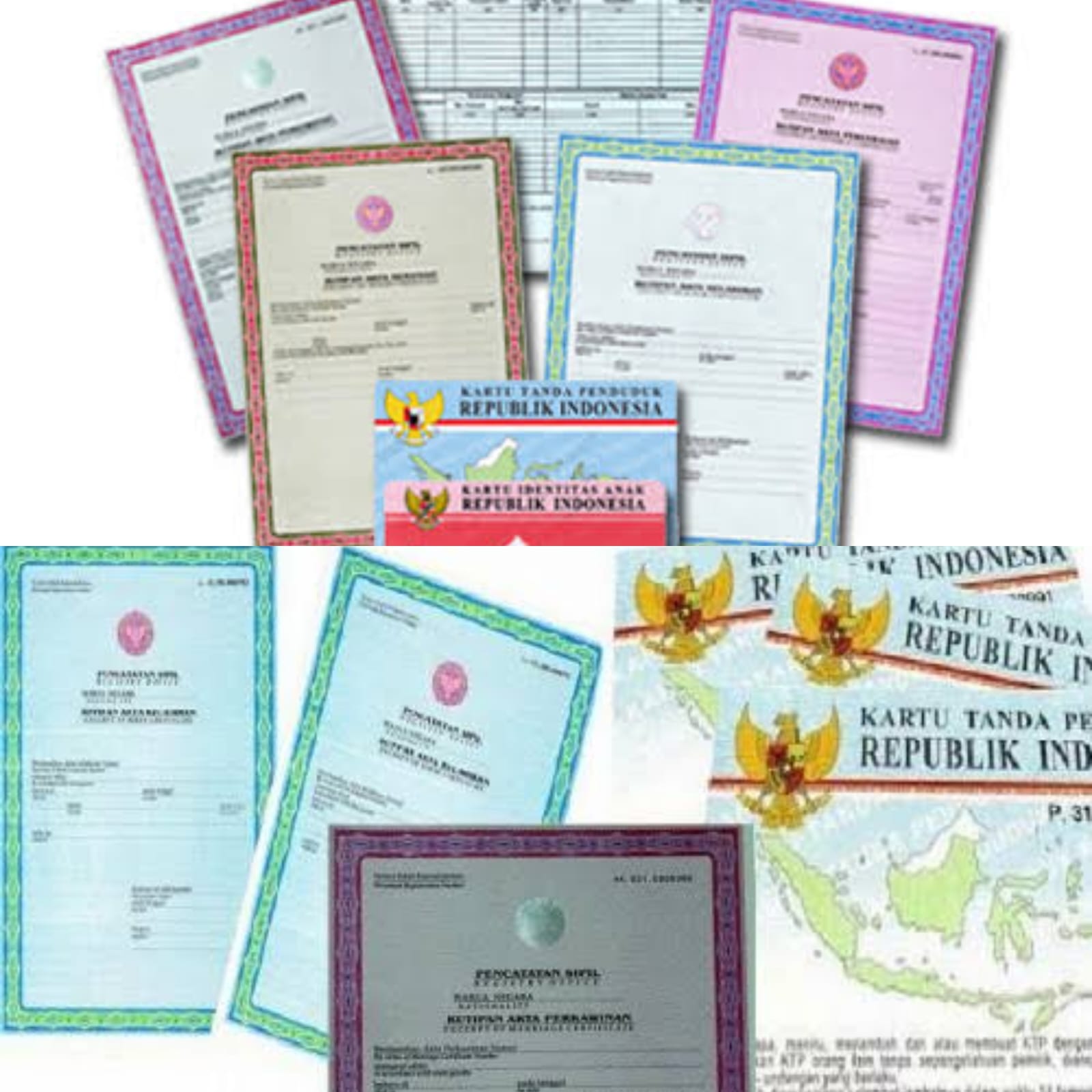 Ilustrasi produk administrasi kependudukan pemerintah. Int