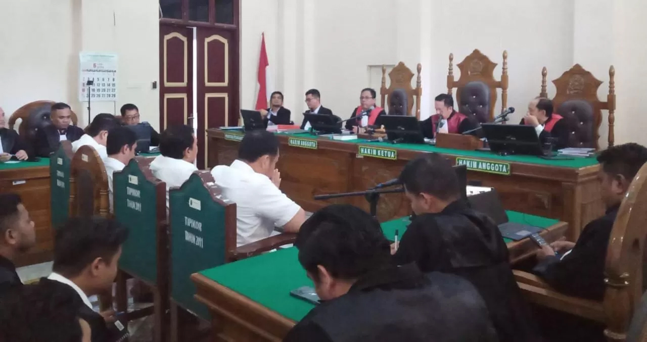 Suasana sidang putusan kasus suap Bupati Labuhanbatu non aktif Erik Atrada di Pengadilan Tipikor Medan.
