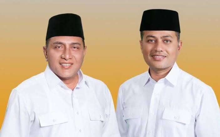 Edy Rahmayadi dan Musa Rajekshah. Pasangan ini berakronim Eramas pada Pilgubsu 2018 lalu.