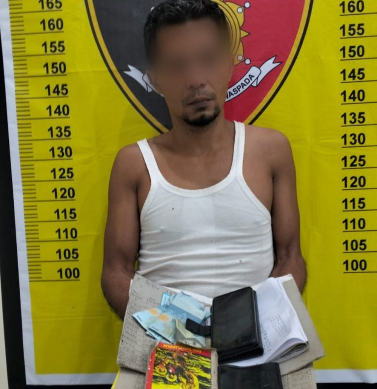 Tersangka MZ, bandar judi online di Tapsel.
