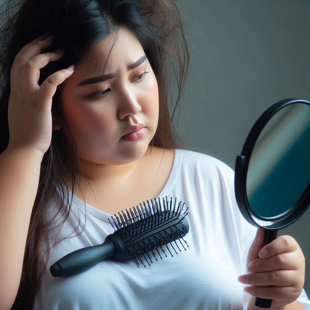 Gadis gemuk dengan rambut rontok-Ilustrasi.