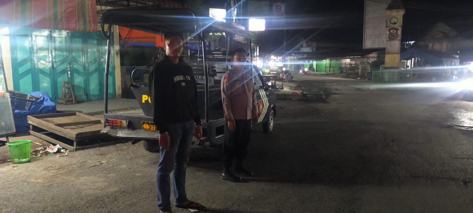 Personil Polsek Tanjungbalai Utara sedang patroli balap liar.