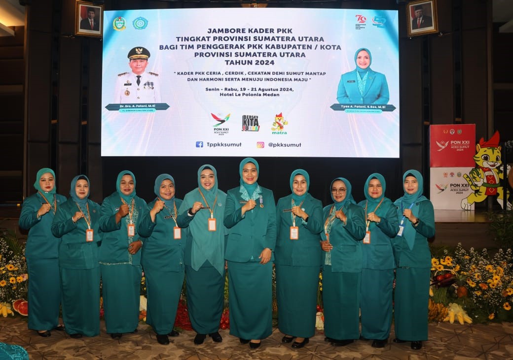 Ketua TP PKK Kabupaten Tapsel Ny.Rosalina Dolly Pasaribu hadiri Jambore Kader PKK tingkat Provinsi Sumut tahun 2024.