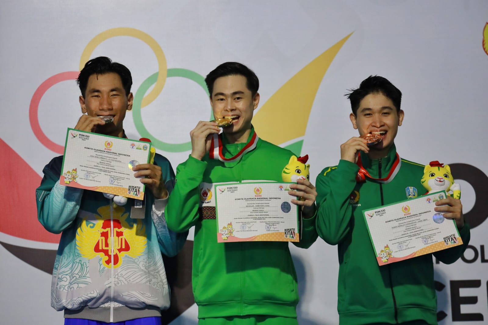 Atlet Wushu Sumut kembali raih emas di PON XXI Aceh-Sumut 2024.
