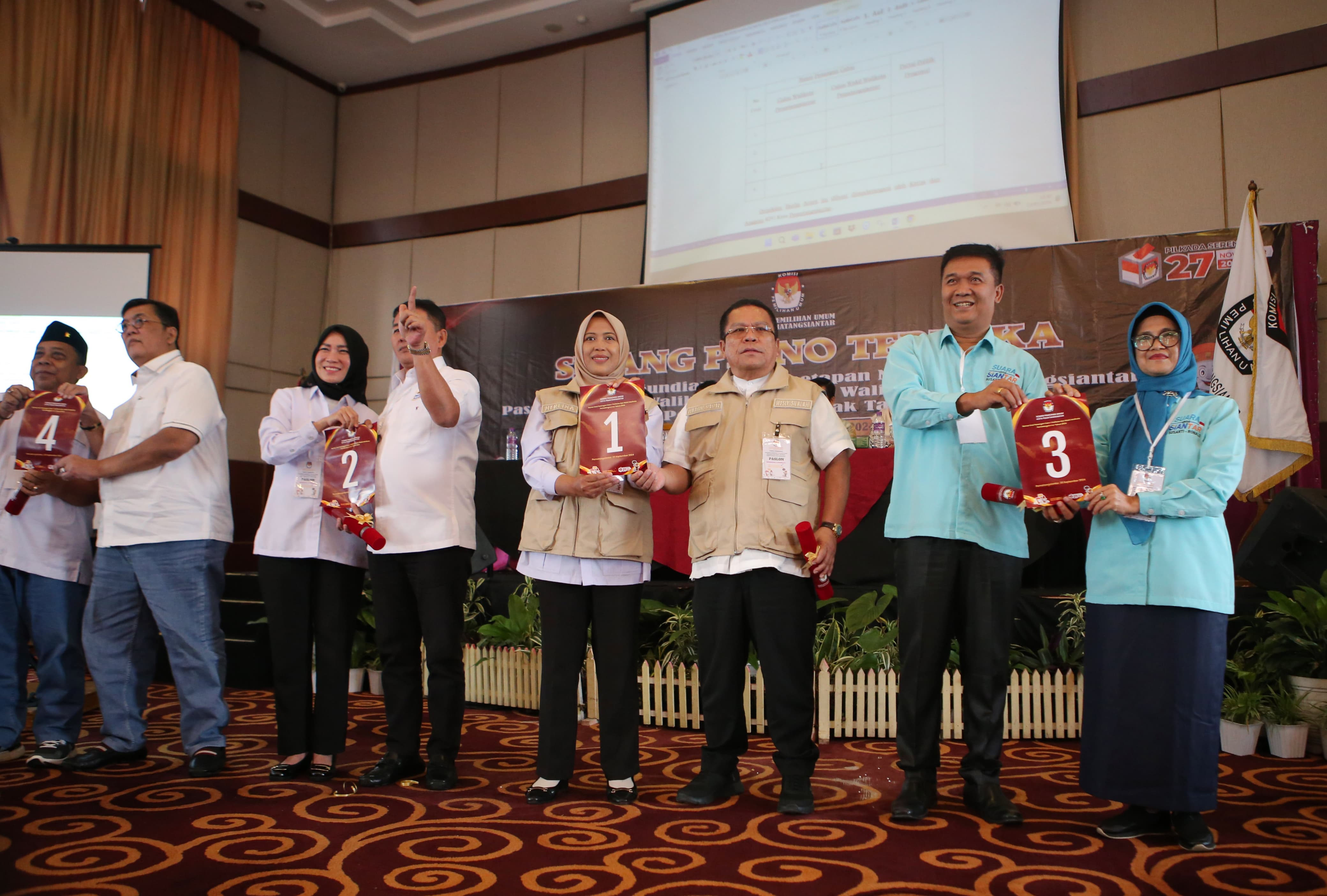 Empat pasangan Calon Wali Kota-Wakil Wali Kota Pematangsiantar telah mendapatkan nomor urut.