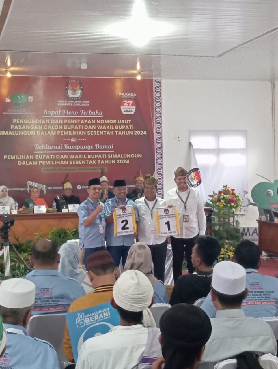 Penetapan nomor pasangan calon Pilkada Simalungun tahun 2024.