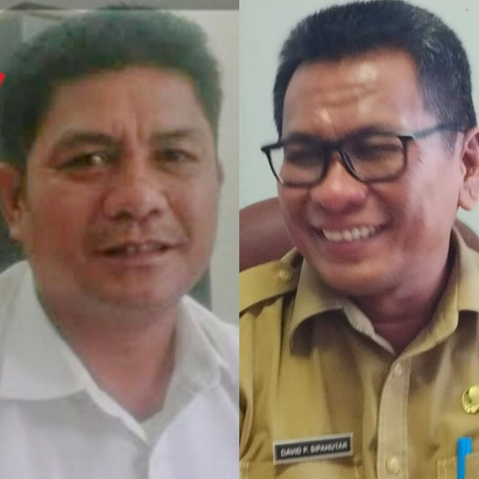 Plh Sekretaris Daerah (Sekda) Tapanuli Utara, David Sipahutar (kanan) mendapat ancaman dari Kasatpol PP Taput, Rudi Sitorus (kiri).