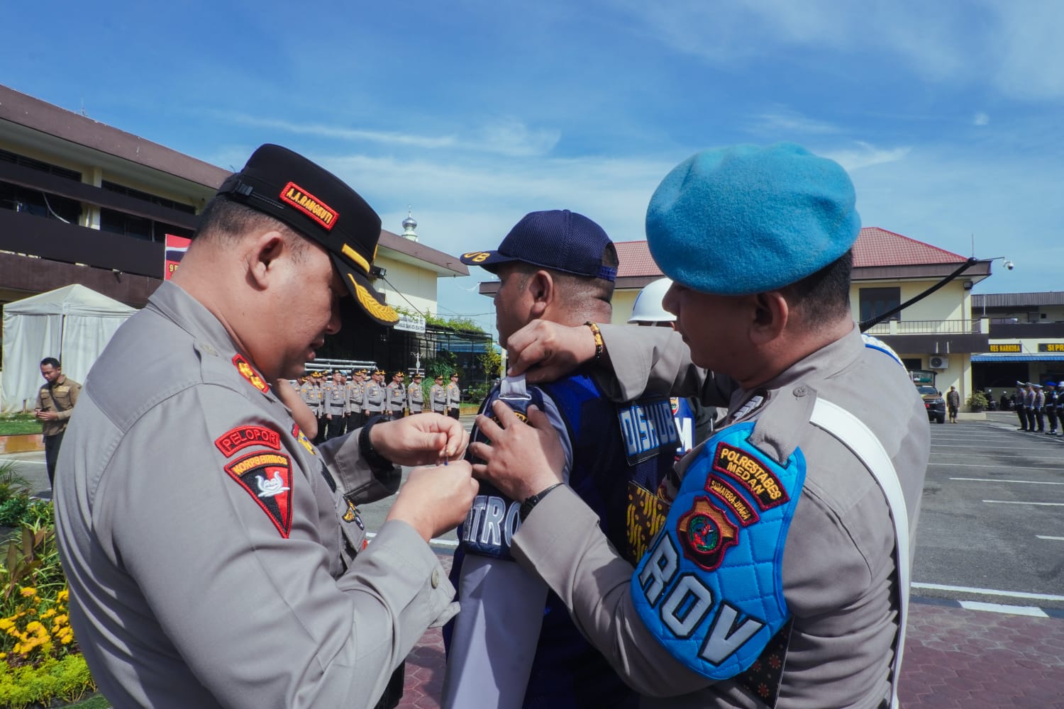 Pemko Medan mengikuti Apel Gelar Pasukan yang digelar di Polrestabes Medan, Senin (141024).