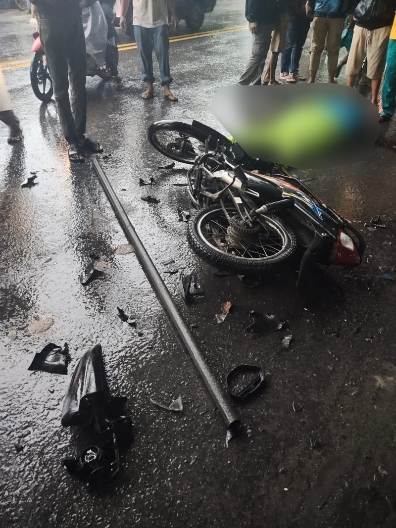 Korban kecelakaan lalulintas tewas usai tabrak truk di Jalinsum, Kisaran. (Istimewa)