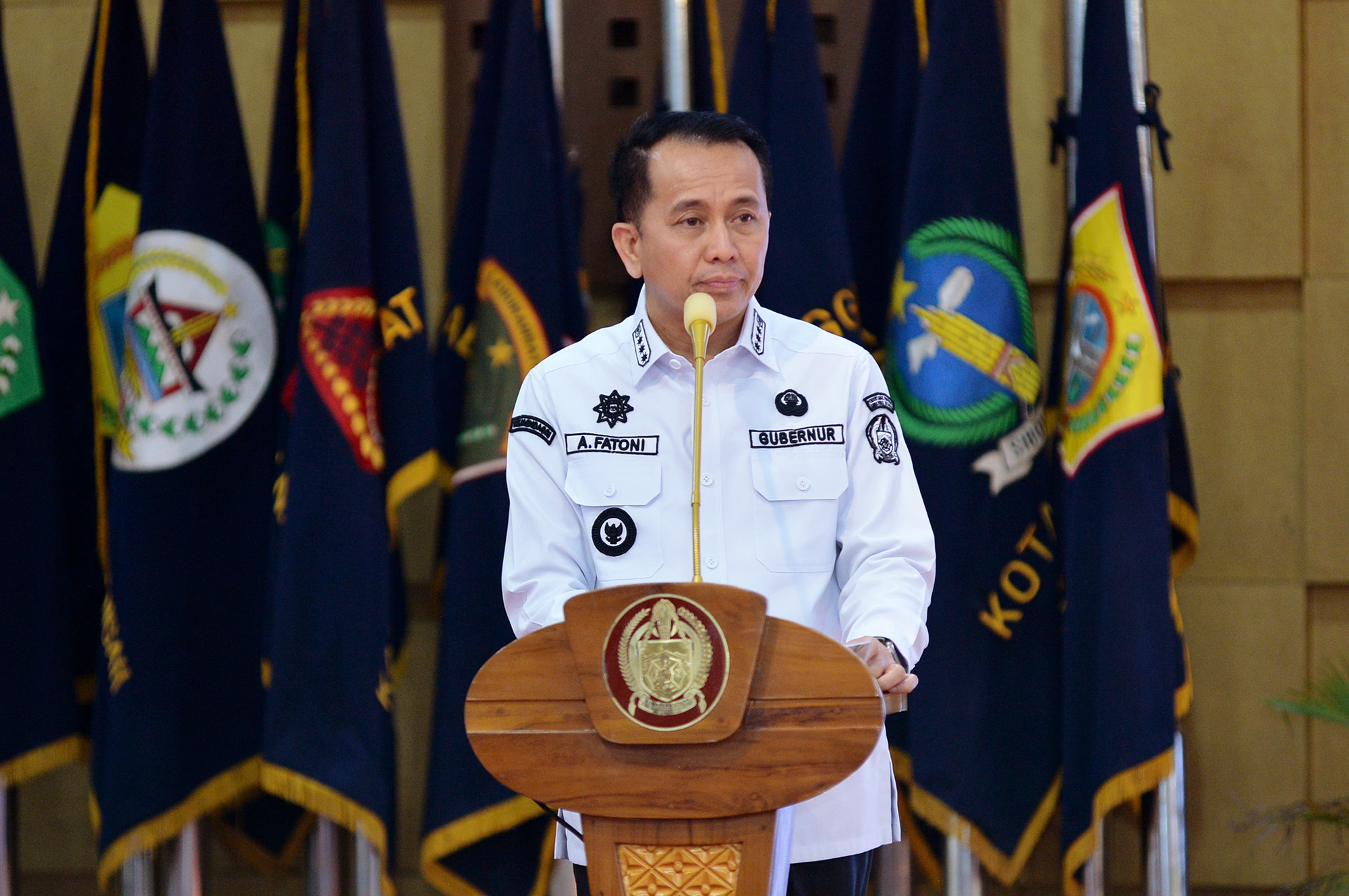 Penjabat Gubernur Sumut, Agus Fatoni hadiri acara Penghargaan Produktivitas Siddhakarya Sumut 2024 di Aula Tengku Rizal Nurdin, Rumah Dinas Gubernur Sumut, Rabu (4/12). IST