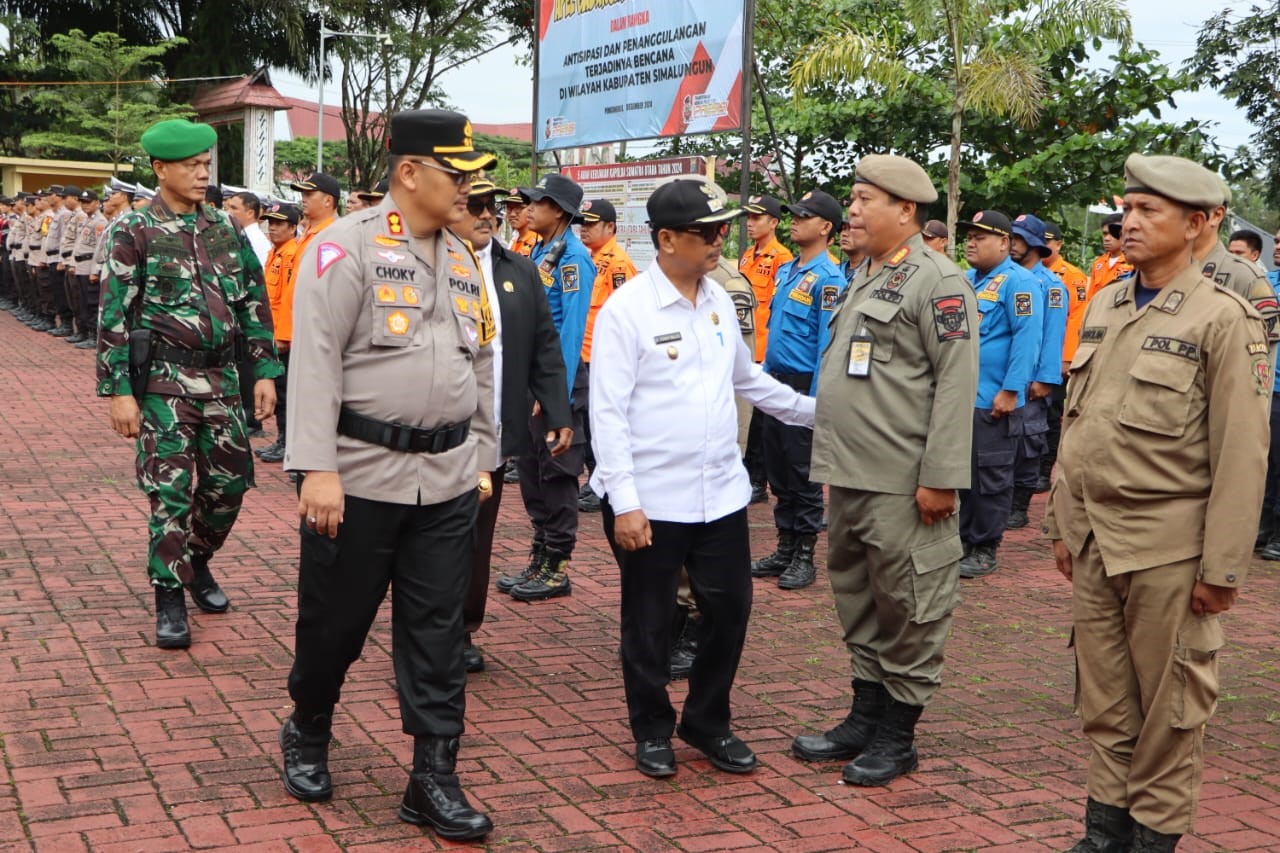 Apel gabungan Siaga Bencana dalam rangka antisipasi dan penanggulangan bencana di Kabupaten Simalungun.