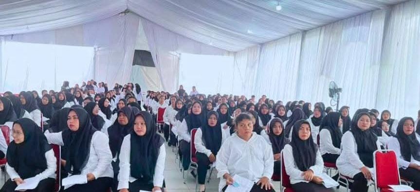 Ribuan honorer Pemkab Labuhanbatu saat mengikuti ujian PPPK di Deliserdang.