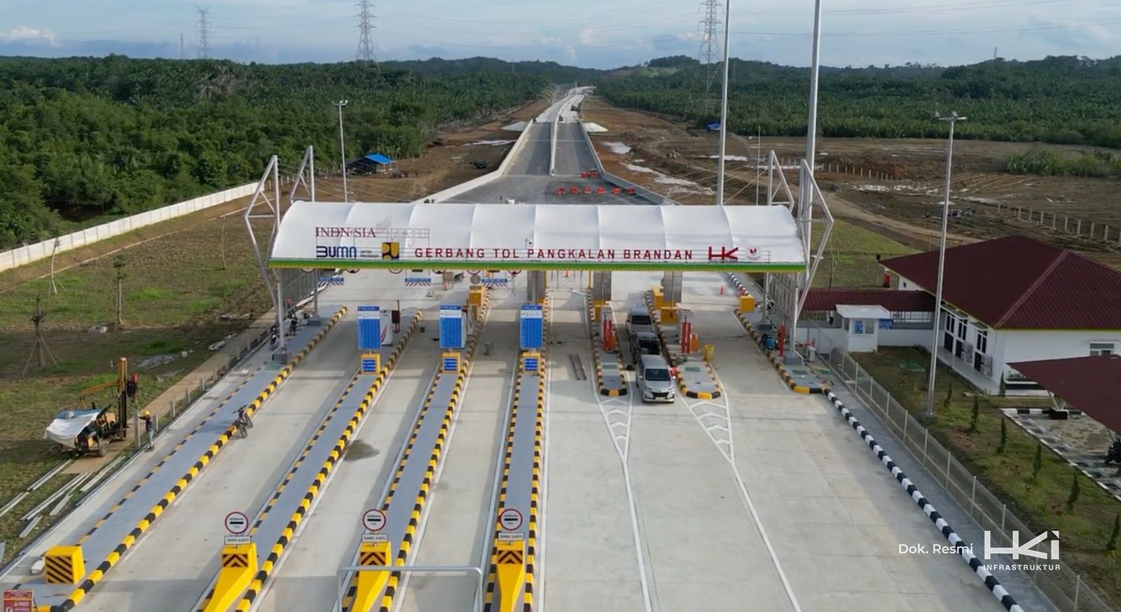Jalan Tol Binjai &ndash; Pangkalan Brandan segmen Tanjungpura &ndash; Pangkalan Brandan sepanjang 19,5 kilometer, progres konstruksi mencapai 100%.