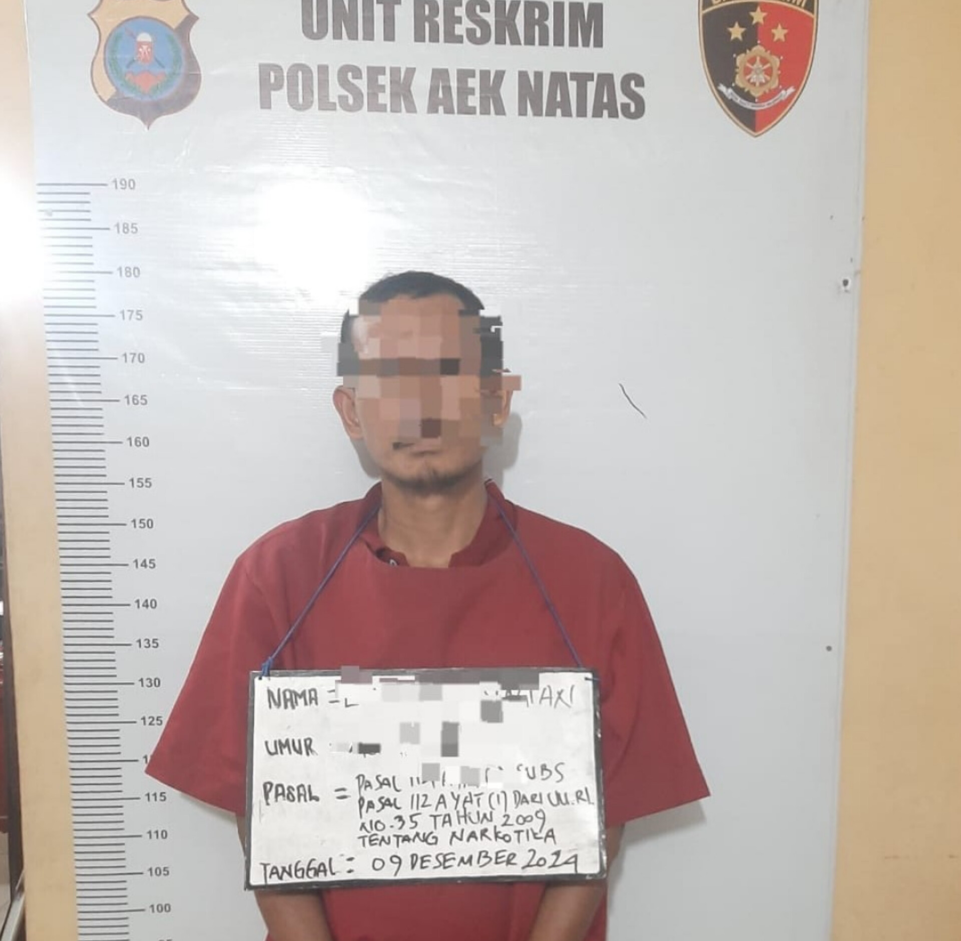 LS, tersangka pelaku pesta sabu di Aek Natas, Labura.