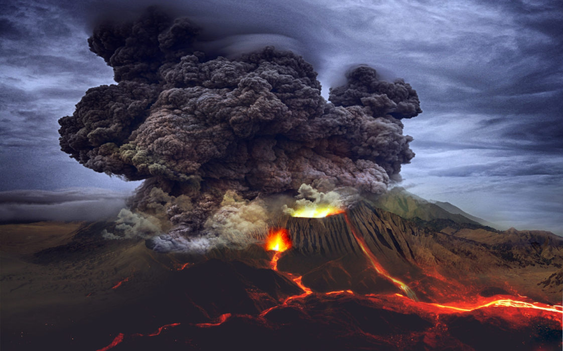 Gunung berapi meletus-Ilustrasi.