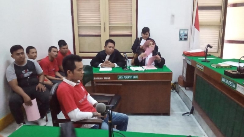 Arjuna Faddli Sinaga menjalani sidang di PN Medan.