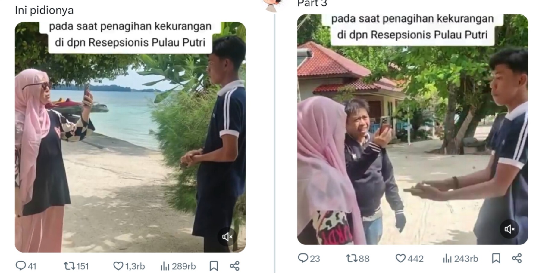 Pasutri yang berdebat dengan petugas travel soal pelunasan booking hotel dan fasilitas lainnya.
