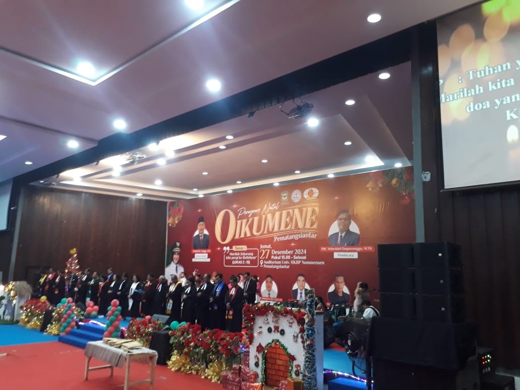 Perayaan Natal Oikumene Kota Pematangsiantar tahun 2024 dengan tema Marilah Sekarang Kita Pergi ke Betlehem.