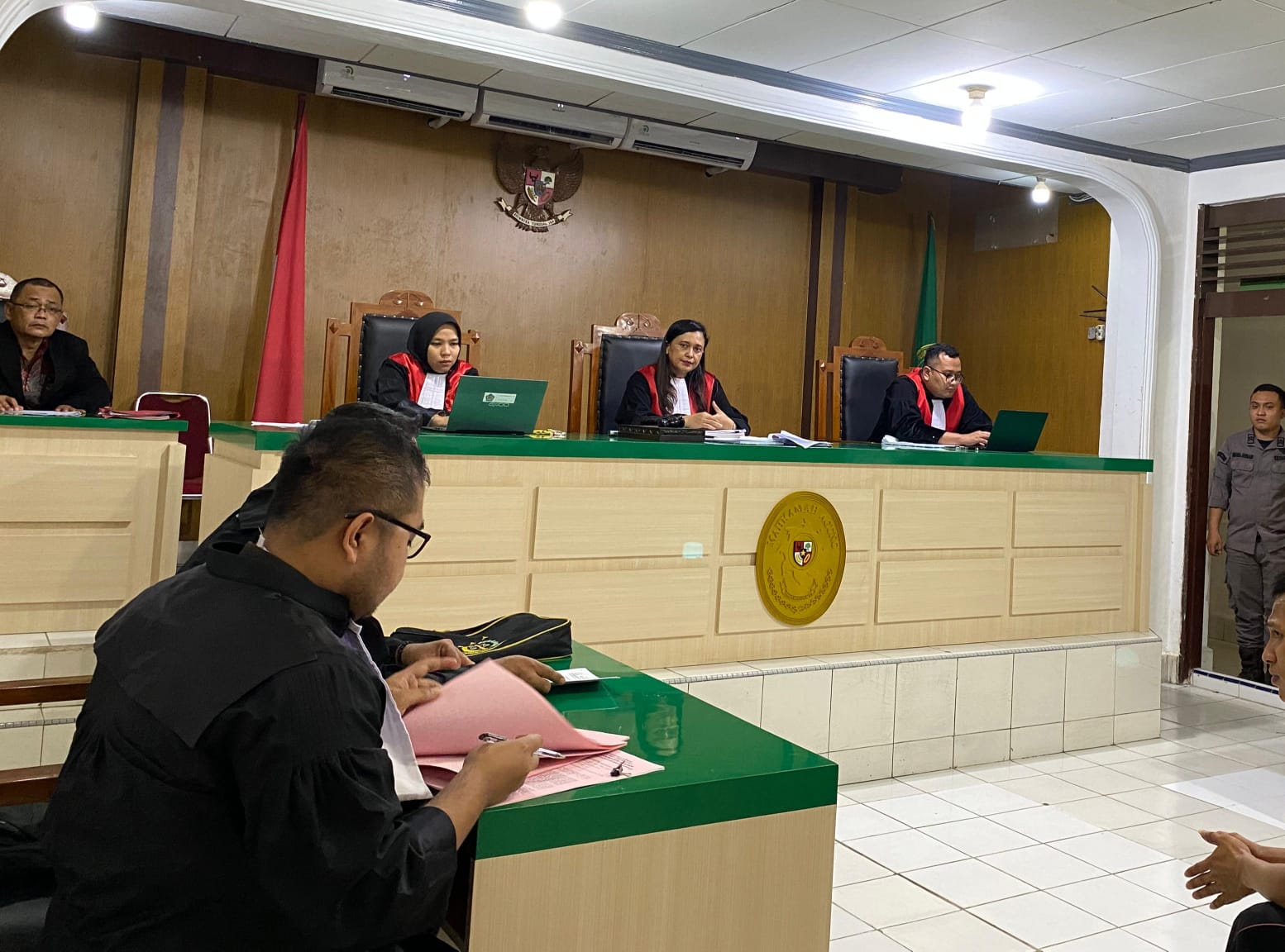 Persidangan terdakwa pembawa 12 Kg sabu di Pengadilan Negeri Tanjungbalai.