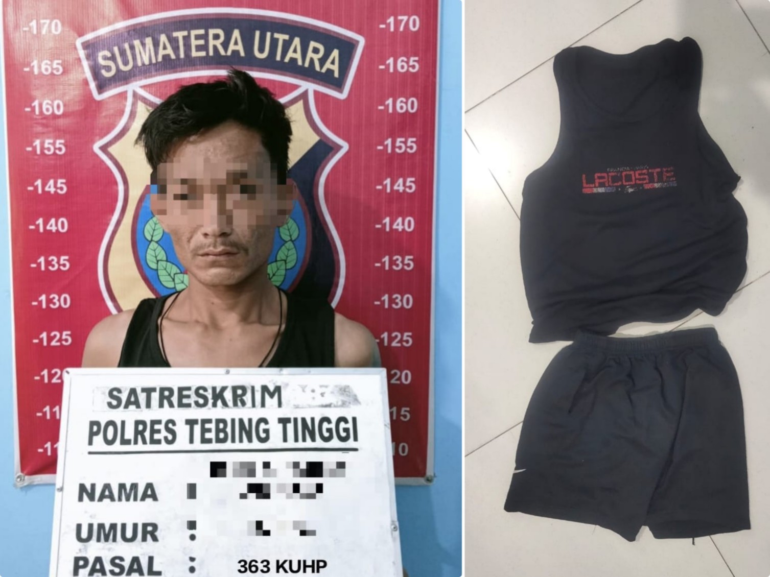 Pria berinisial RAP, pelaku sejumlah aksi pencurian di Jalan Lama Tebingtinggi.