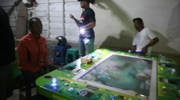 Lokasi judi berkedok game ketangkasan di Asahan.